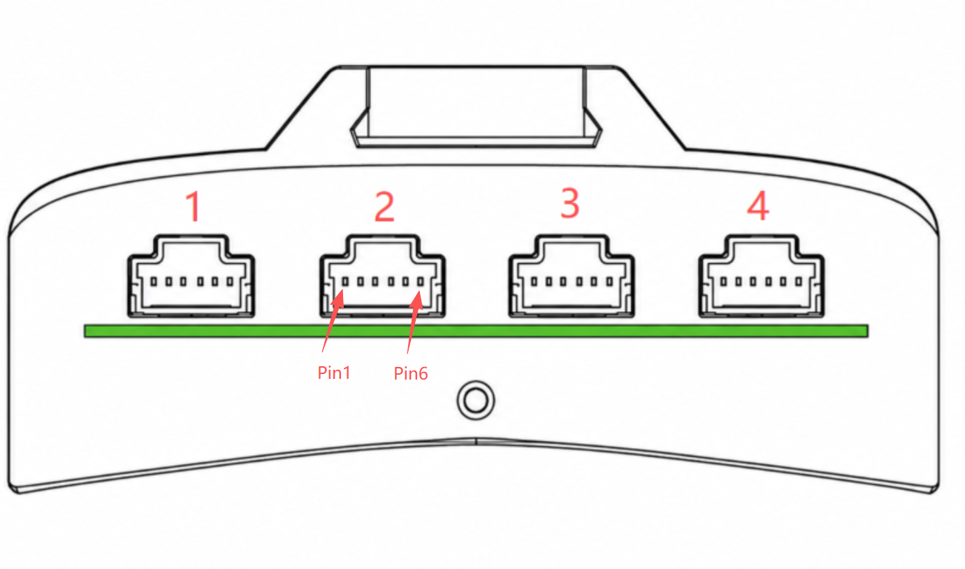 接口编号（Pin1 与 Pin6 标注）
